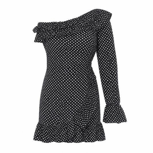 Saint Genies Womens Black Polka Dot  Mini  Size 6