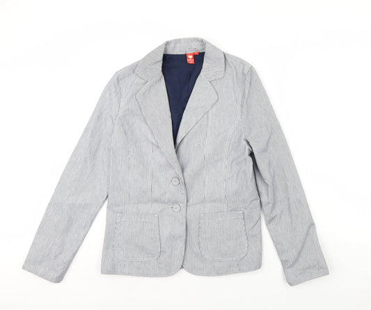 Hoi Polloi Womens Blue Striped  Jacket Blazer Size 16