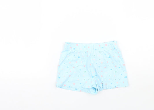Marks and Spencer Girls Blue Geometric  Cropped Trousers Size 12-18 Months