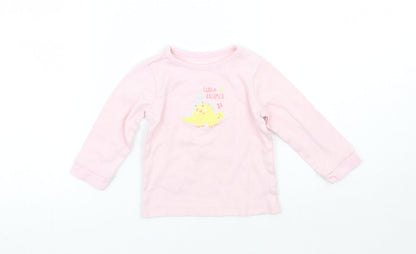 Additional front view of George girls’ pink basic t-shirt, size 12-18, months