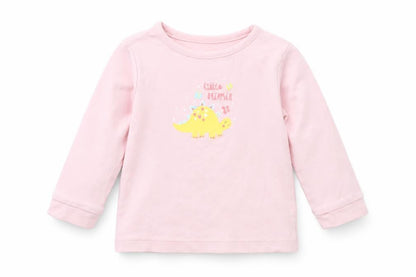 Front view of George girls’ pink basic t-shirt, size 12-18, months