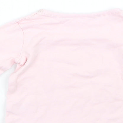 Brand and care label for George girls’ pink basic t-shirt, size 12-18, months