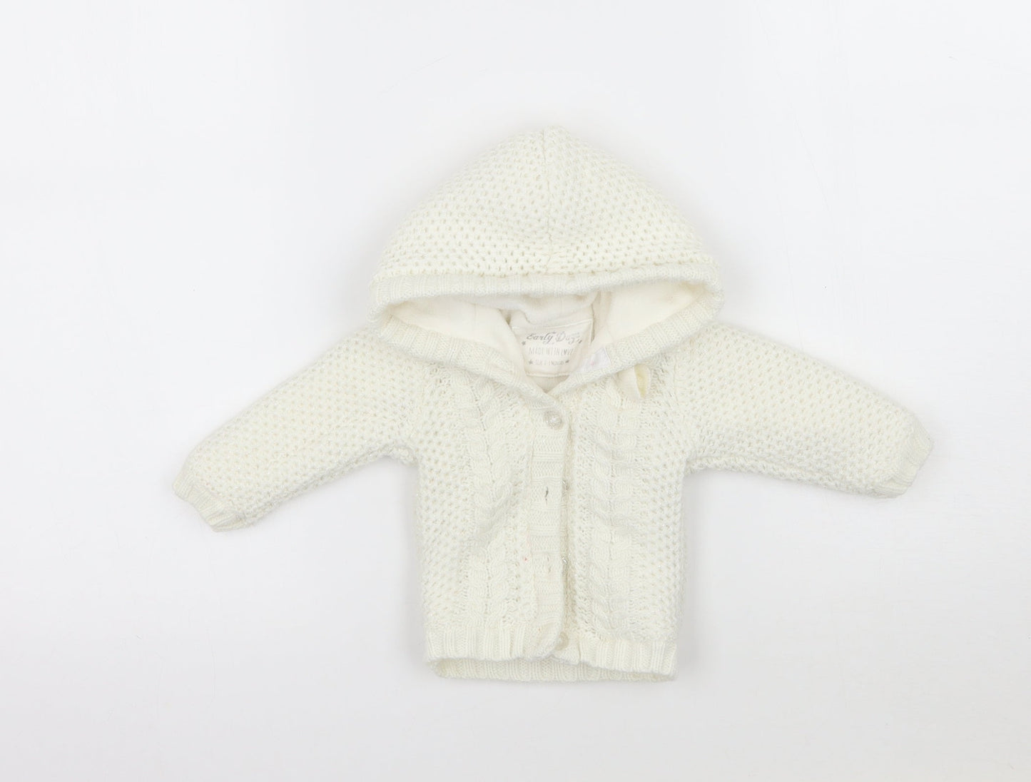 Early days Girls White   Jacket Coatigan Size 0-3 Months