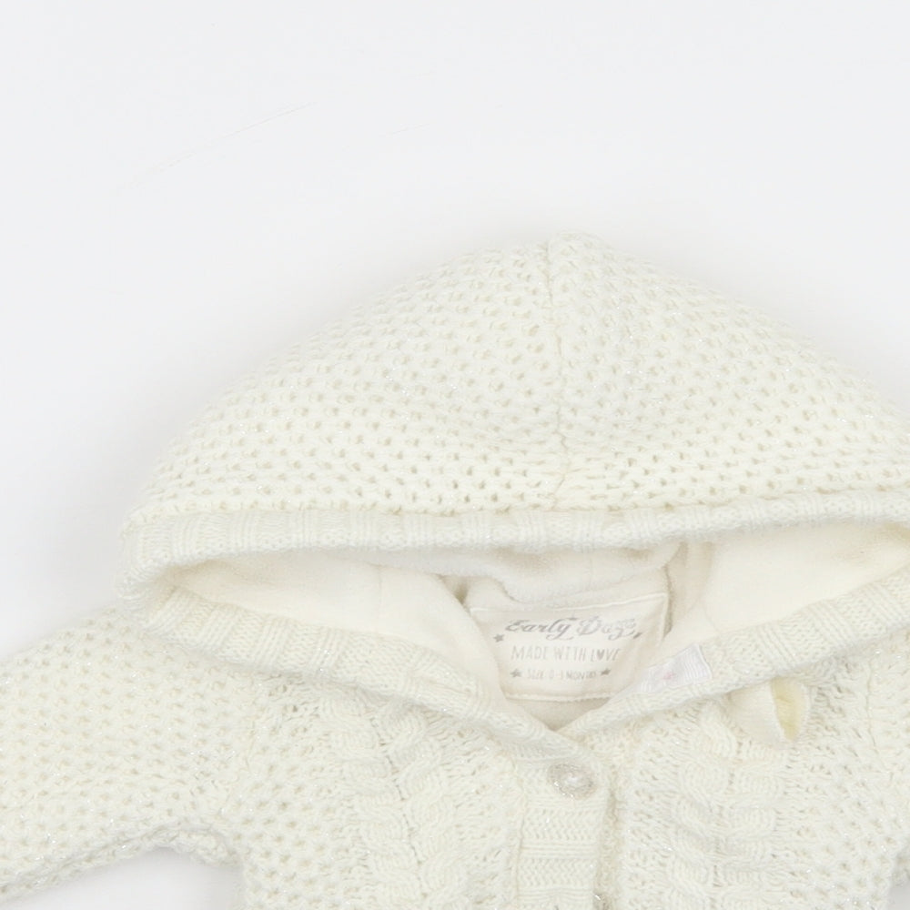 Early days Girls White   Jacket Coatigan Size 0-3 Months