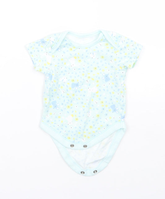 George Girls Green Floral  Babygrow One-Piece Size 0-3 Months
