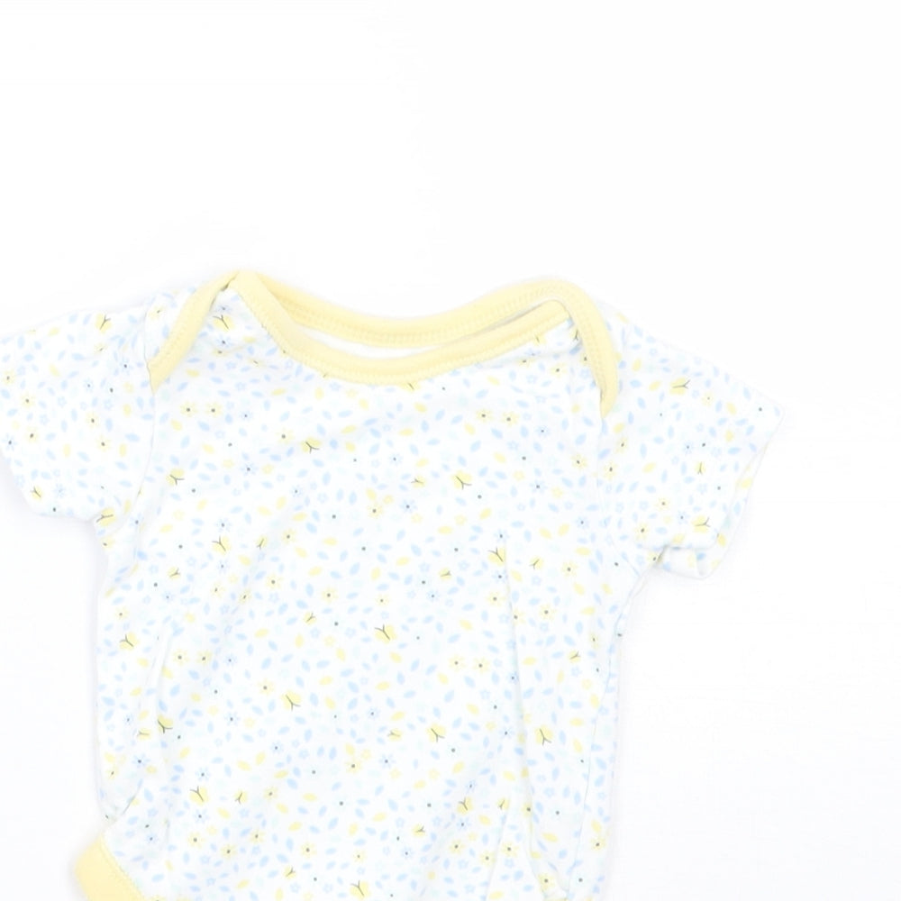 George Girls White Floral  Babygrow One-Piece Size 0-3 Months
