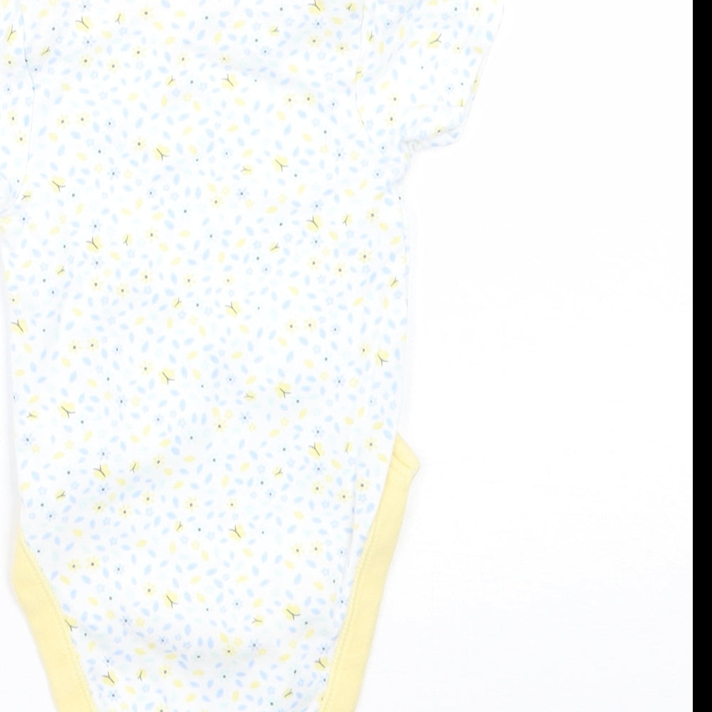 George Girls White Floral  Babygrow One-Piece Size 0-3 Months