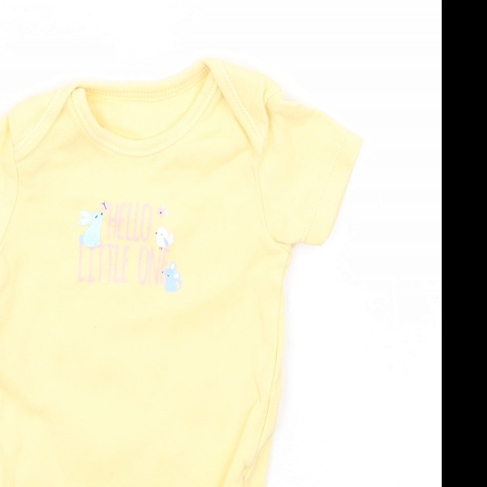 George Girls Yellow   Babygrow One-Piece Size 0-3 Months