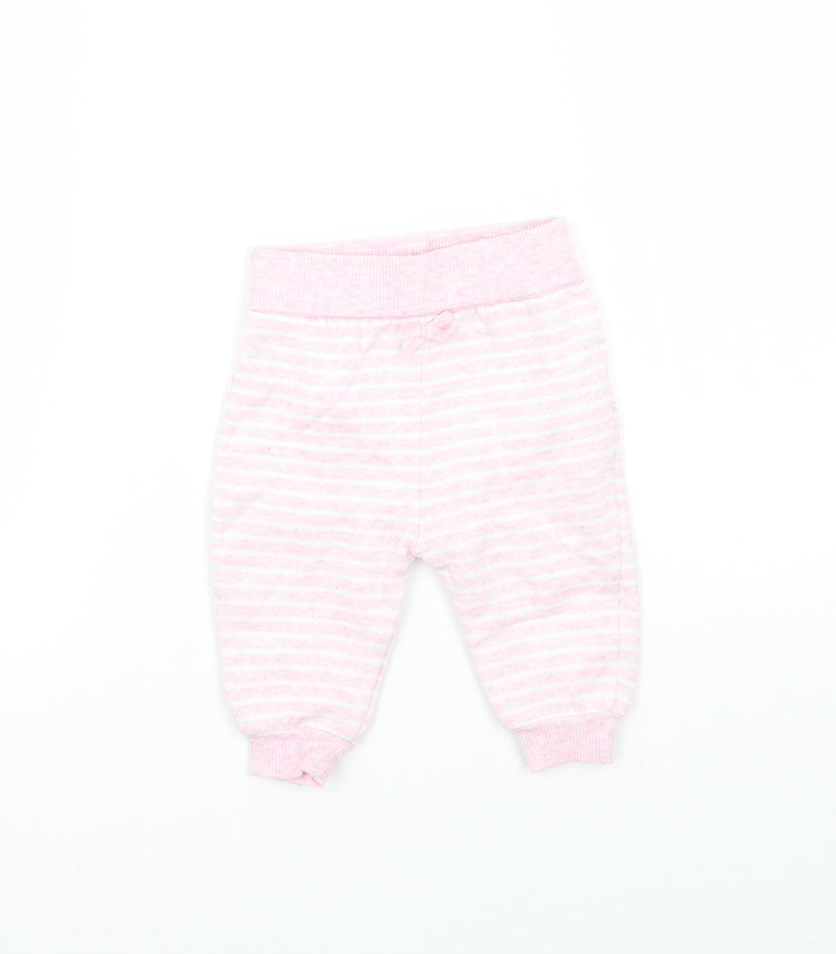 Earlydays Girls Pink Striped  Sweatpants Trousers Size 0-3 Months
