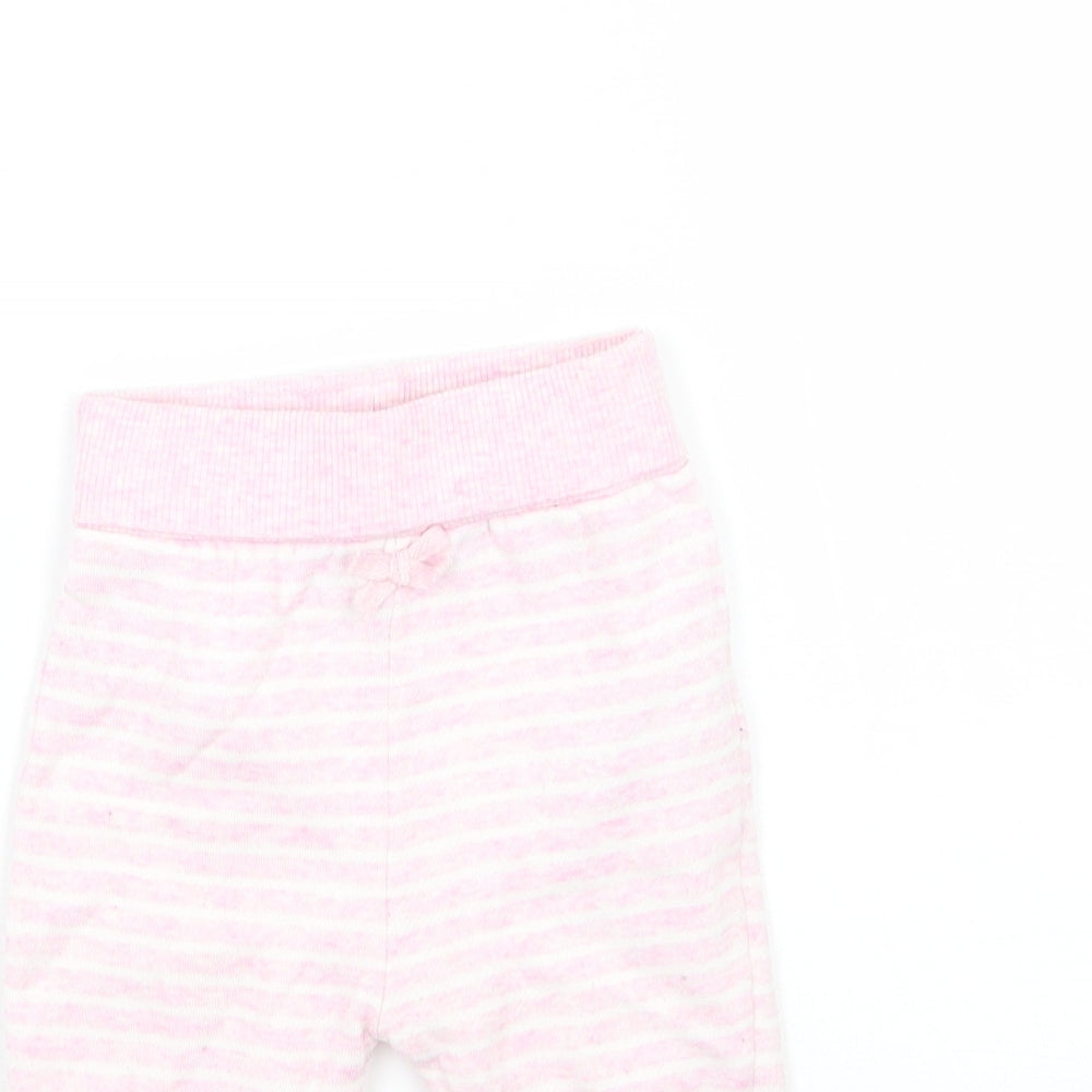 Earlydays Girls Pink Striped  Sweatpants Trousers Size 0-3 Months