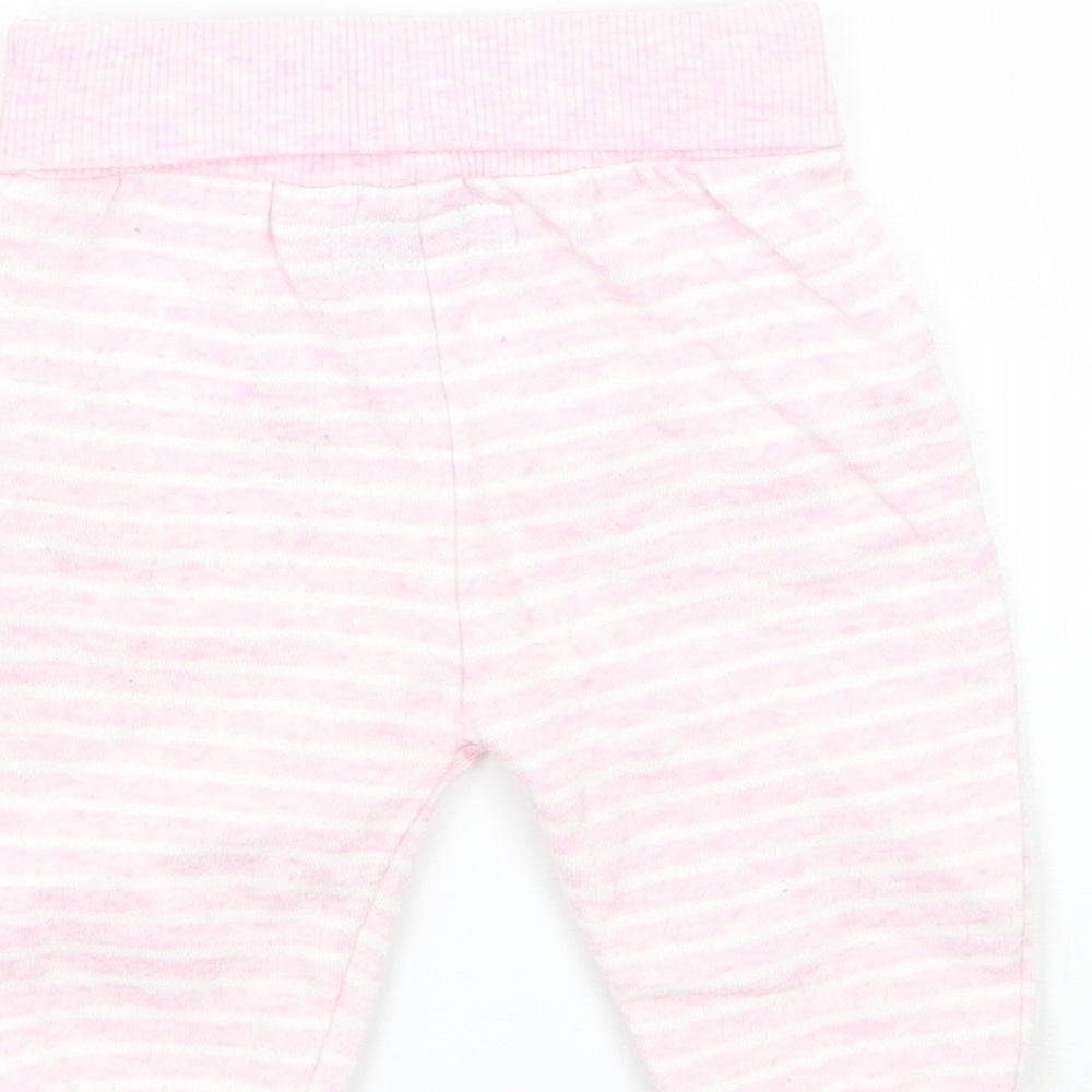 Earlydays Girls Pink Striped  Sweatpants Trousers Size 0-3 Months