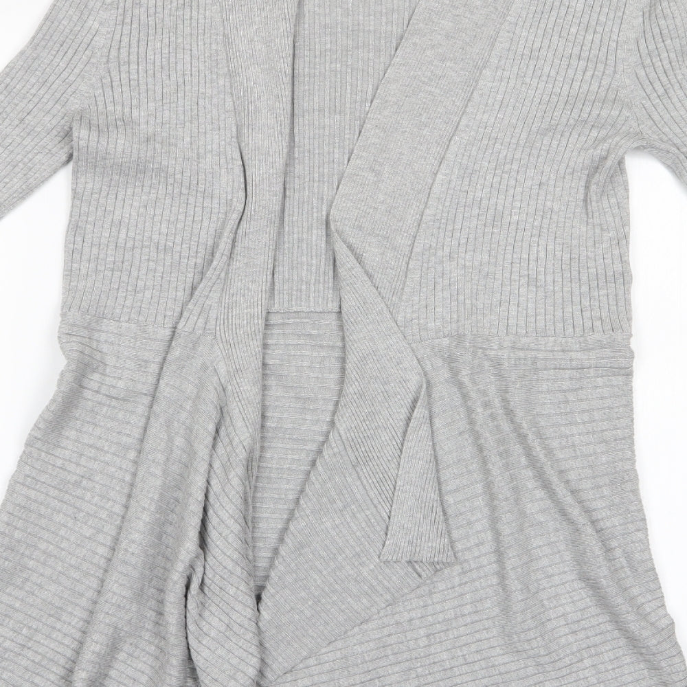 M&Co Womens Grey   Cardigan Jumper Size 12  - Waterfall Cardigan