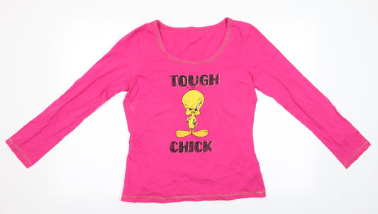 George Womens Pink Animal Print   Pyjama Top Size 12  - Tweety Pie - Tough Chick