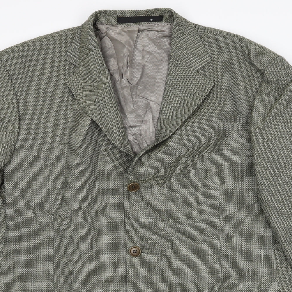 Marks and Spencer Mens Green Houndstooth  Jacket Blazer Size M