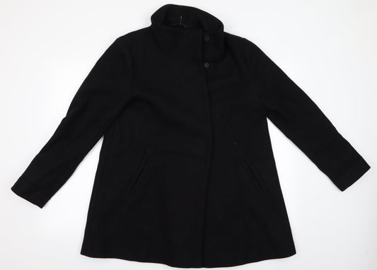 Hallhuber Womens Black   Overcoat Coat Size 14