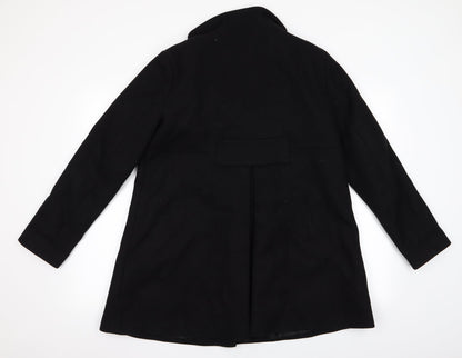 Preloved Hallhuber Womens Black   Overcoat Coat Size 14 - Back