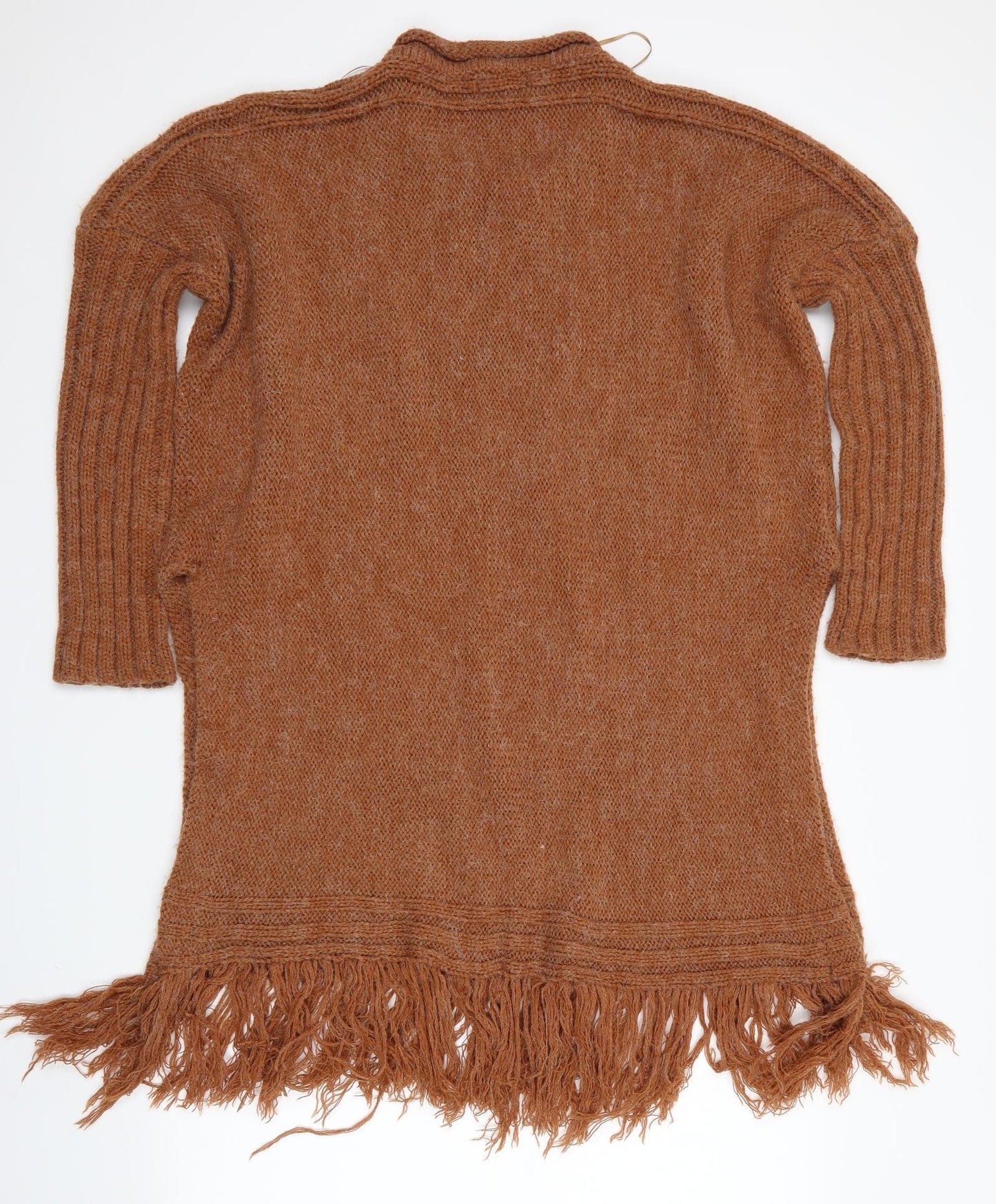 Stitch & Pieces Womens Brown   Pullover Jumper Size 8  - Longline Split Sides Jumper