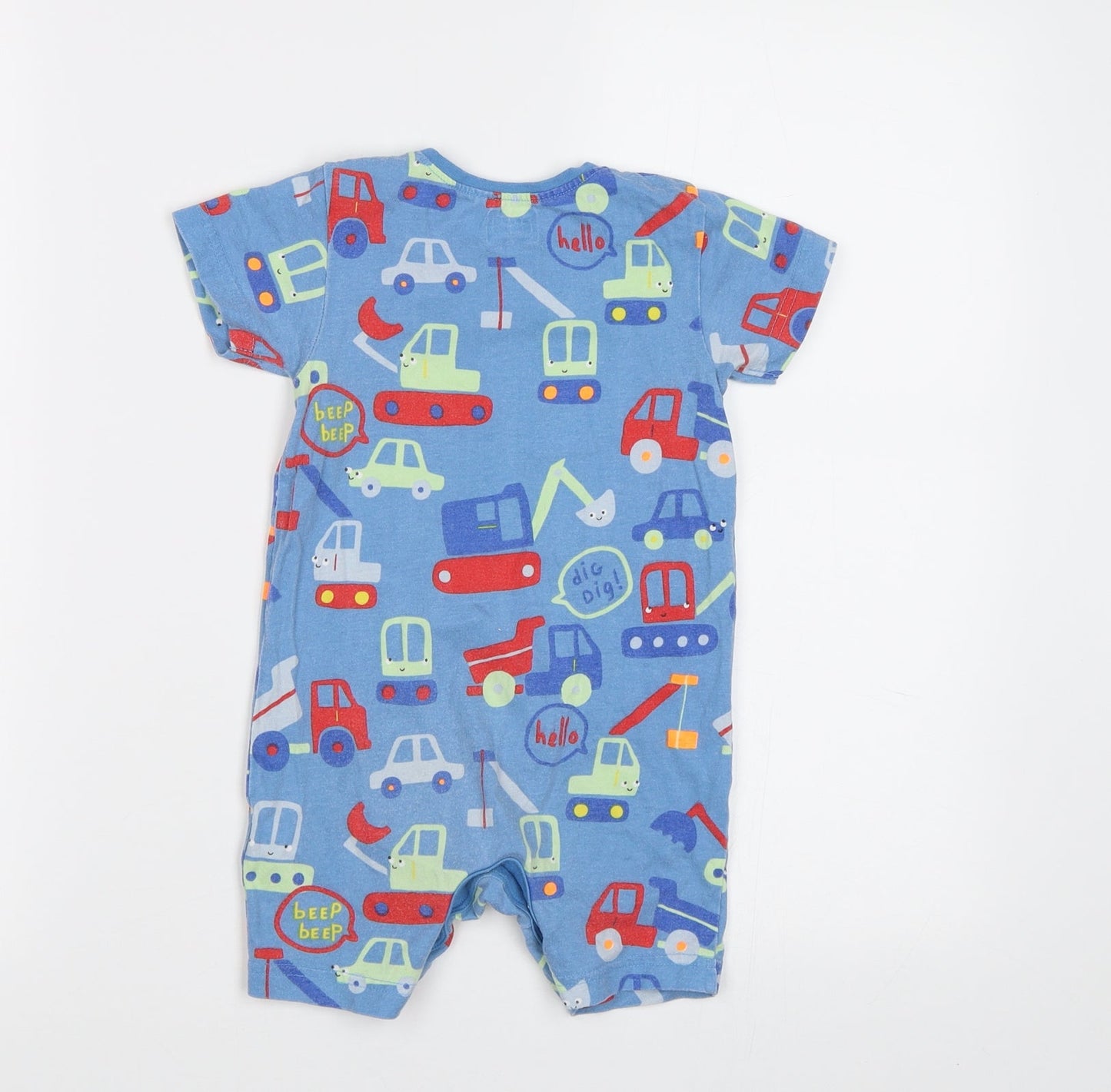 Blue Zopo Baby Blue   Babygrow One-Piece Size 18 Months  - Car print