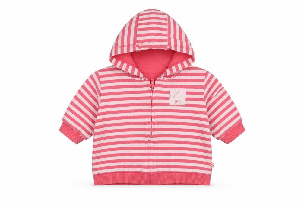 Mothercare Baby Pink Striped  Full Zip Jumper Size 0-3 Months