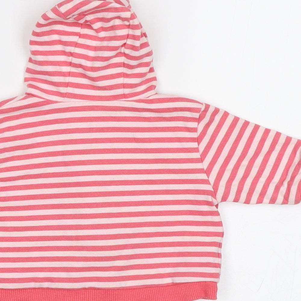 Mothercare Baby Pink Striped  Full Zip Jumper Size 0-3 Months