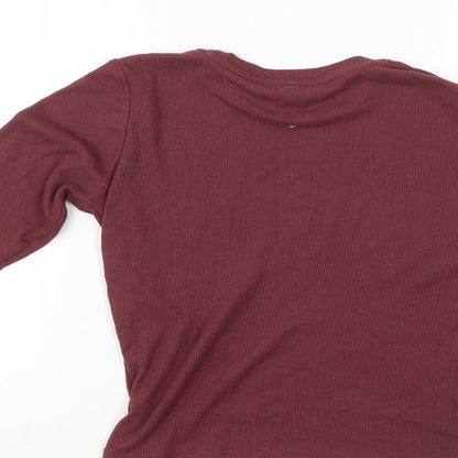 Brand and care label for Atmosphere women’s brown jumper, size UK 10