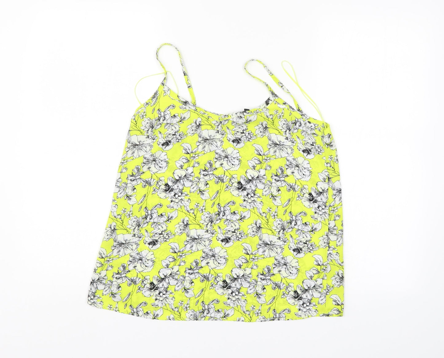 New Look Womens Yellow Floral  Basic Blouse Size 8