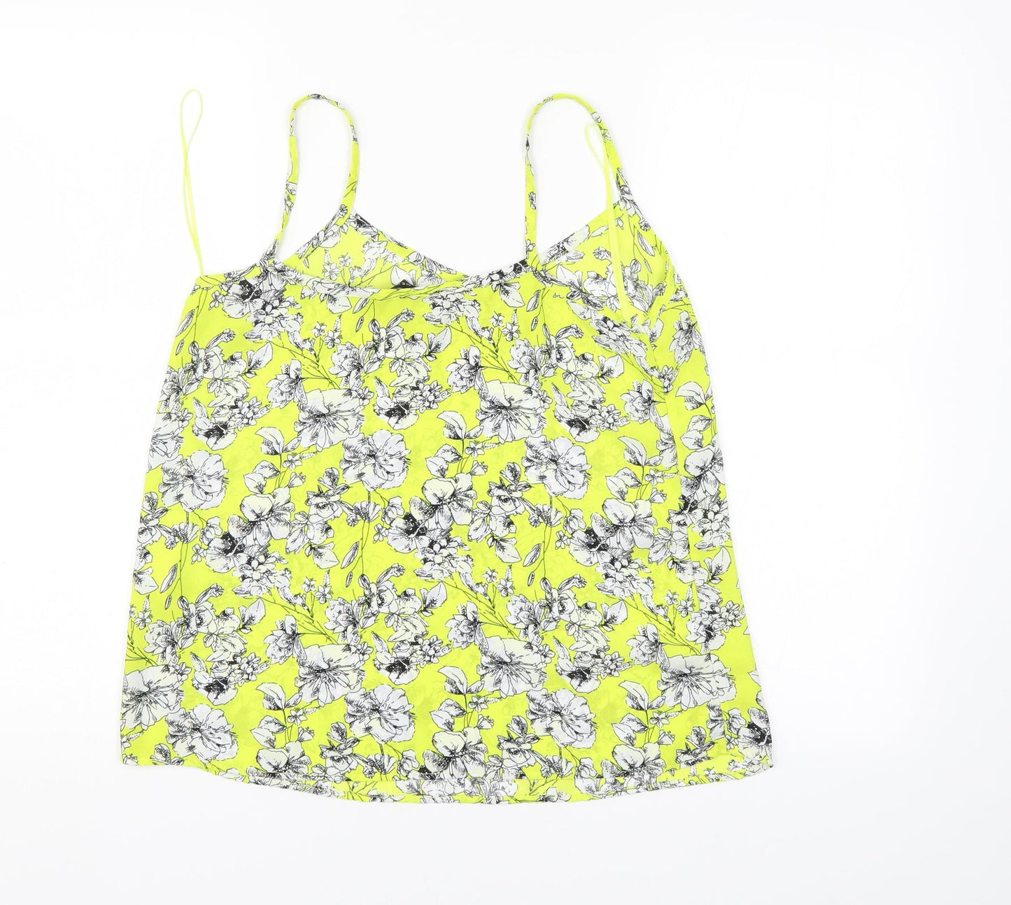 New Look Womens Yellow Floral  Basic Blouse Size 8