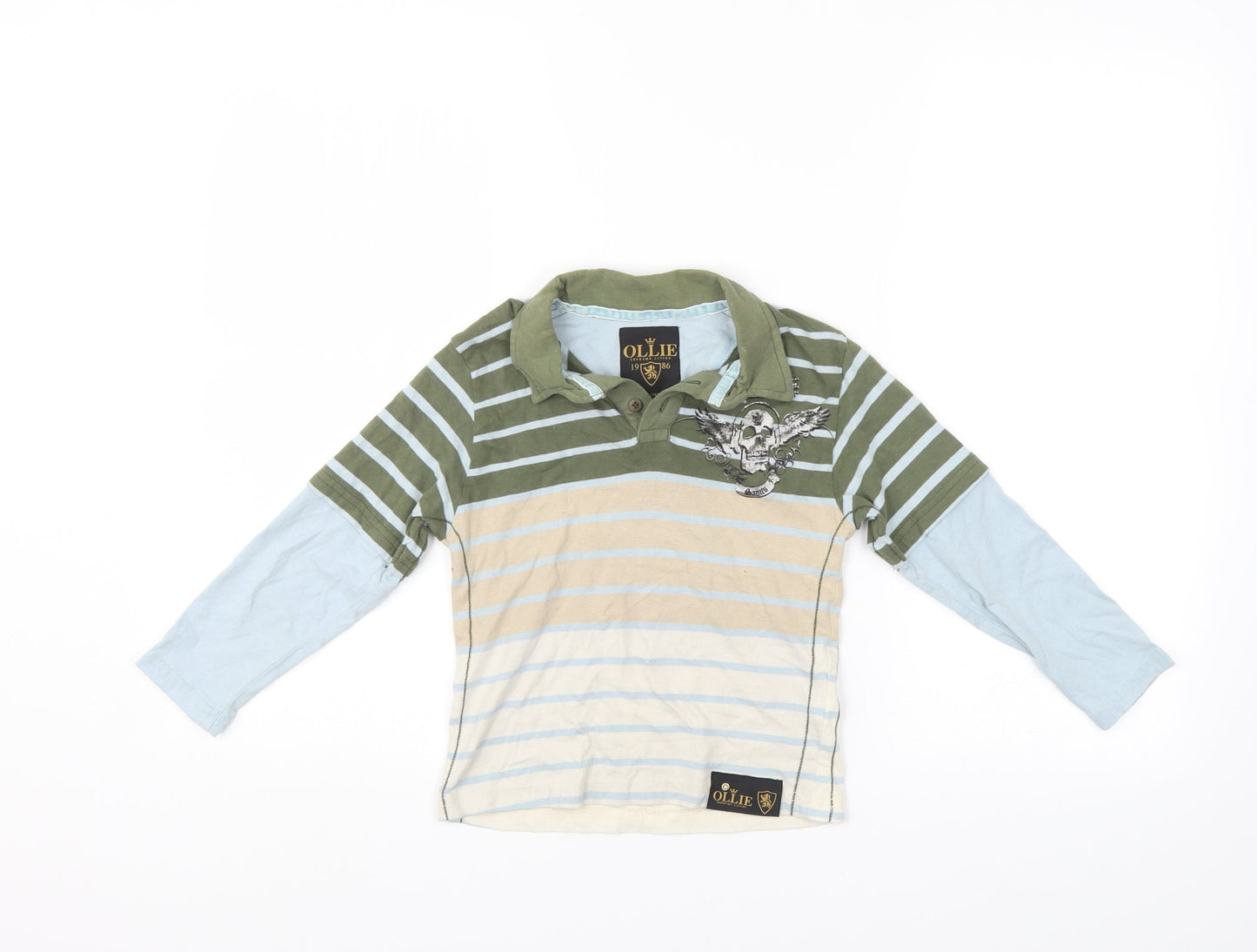 Ollie Boys Multicoloured Striped  Basic Polo Size 4 Years
