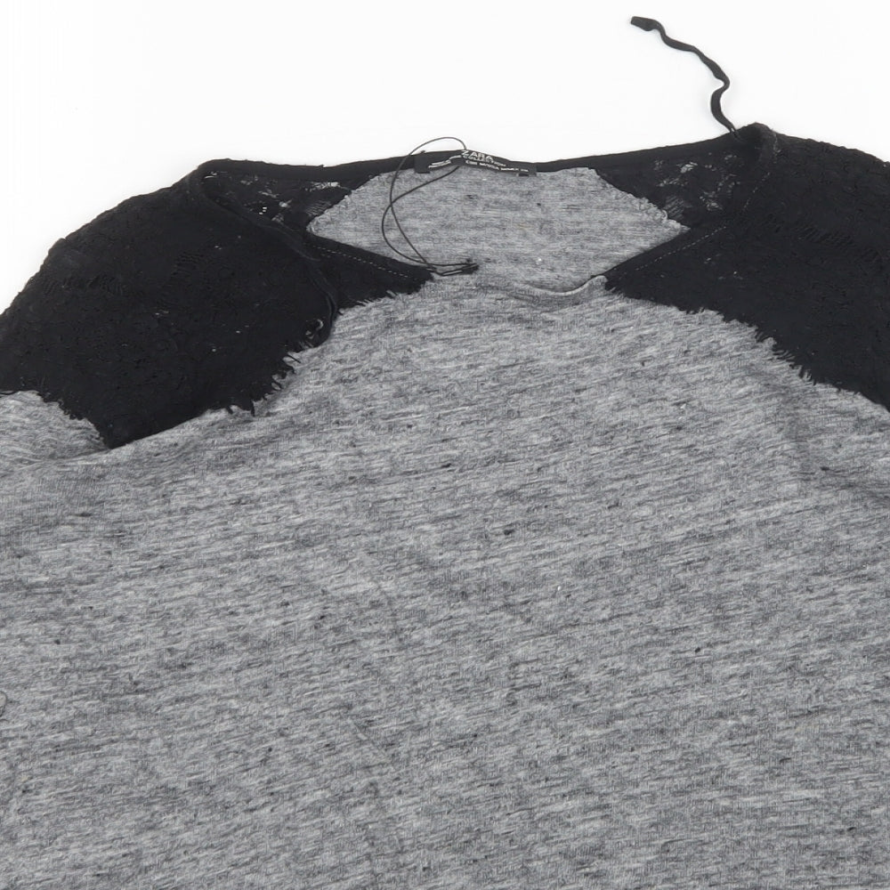 Zara Womens Grey   Basic T-Shirt Size M