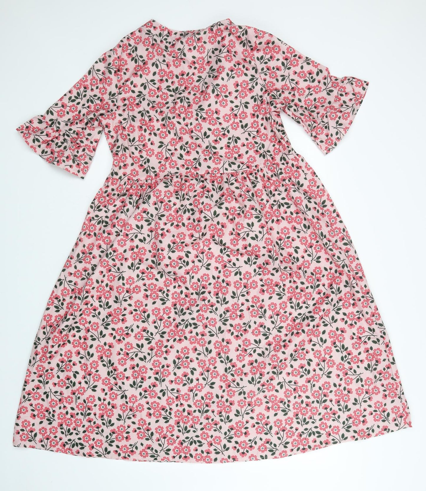 Preworn Womens Pink Floral  A-Line