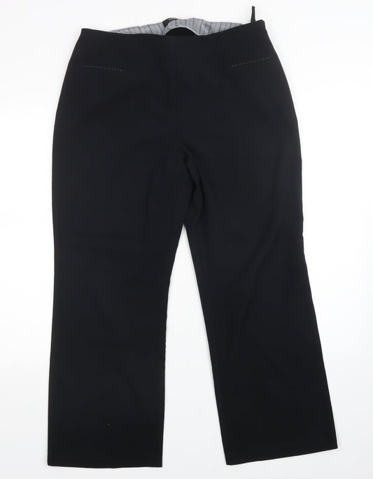 M&S Womens Black   Trousers  Size 14 L28 in