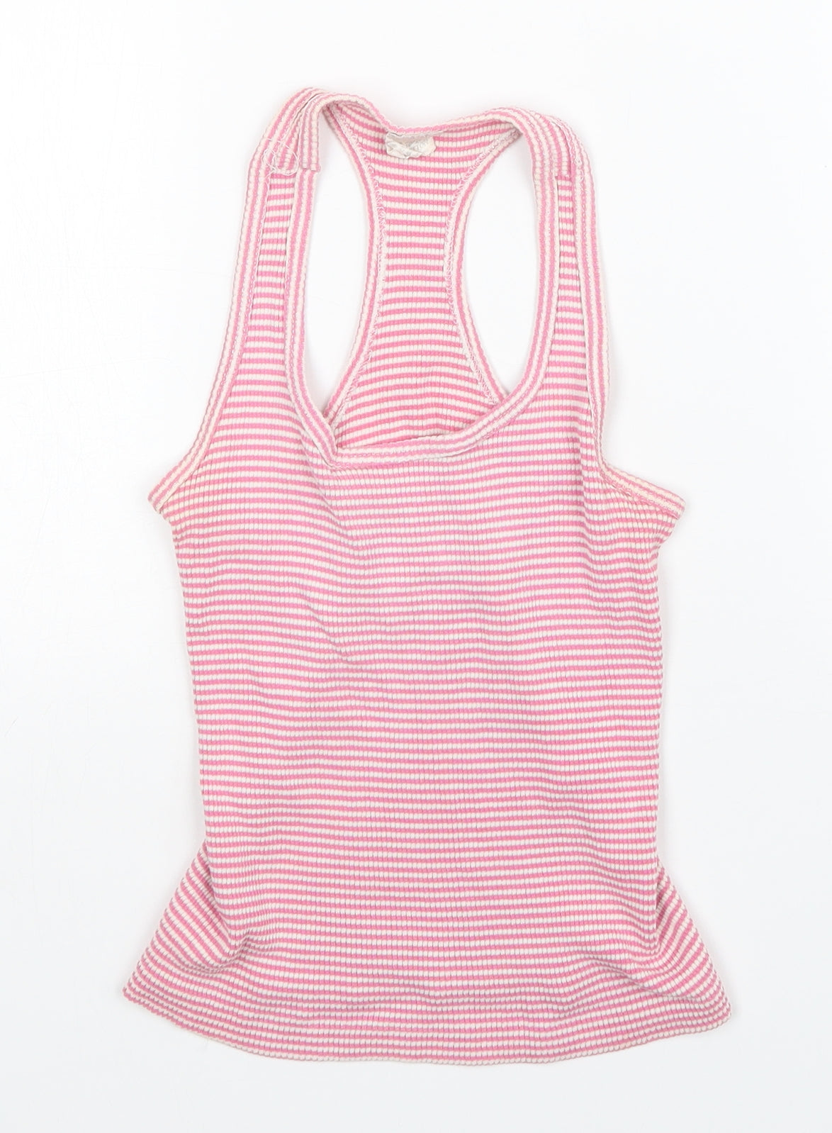 Preworn Womens Pink Striped  Basic Tank Size 10