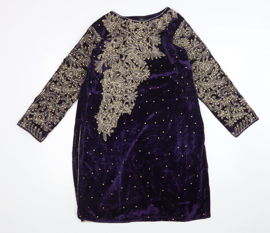 INF Womens Purple Floral  Sheath  Size L