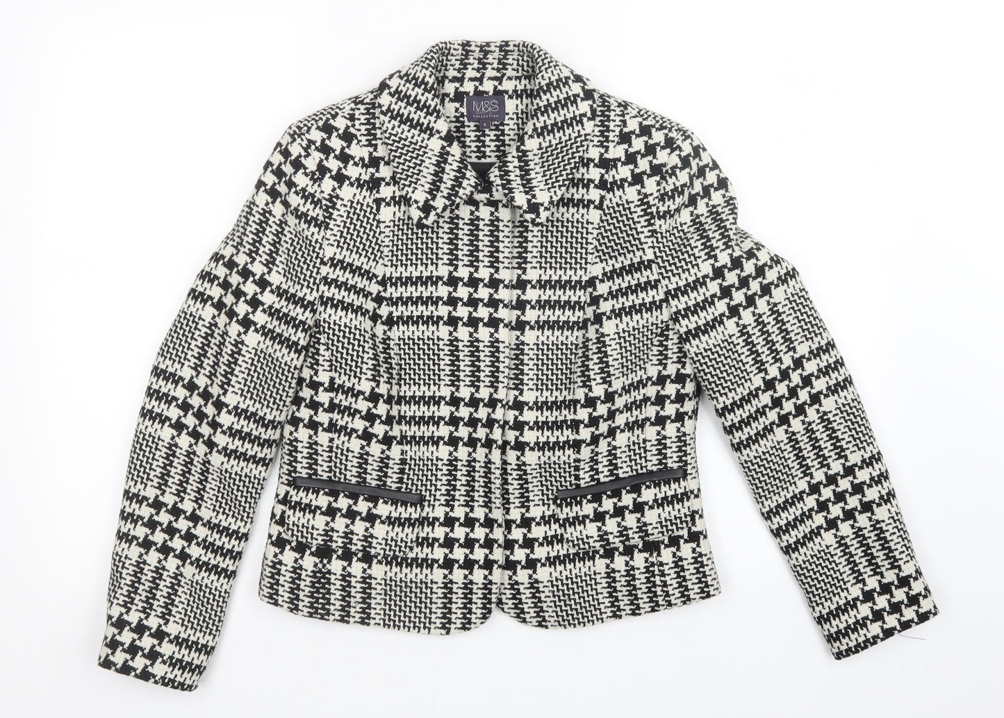 M&S Womens Multicoloured Check  Jacket Coatigan Size 8