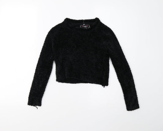YD Girls Black   Pullover Jumper Size 7-8 Years