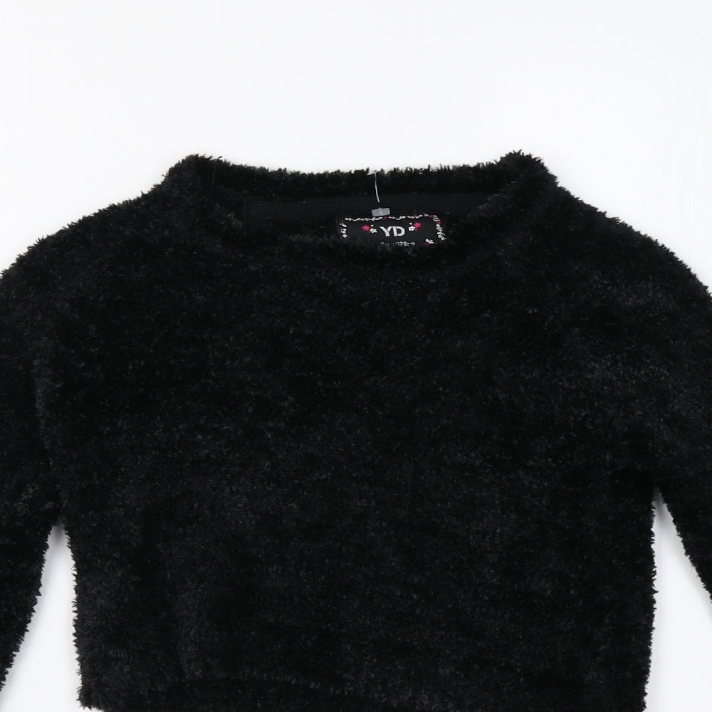 YD Girls Black   Pullover Jumper Size 7-8 Years