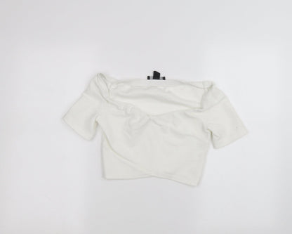Additional front view of Atmosphere women’s white basic t-shirt, size UK 12