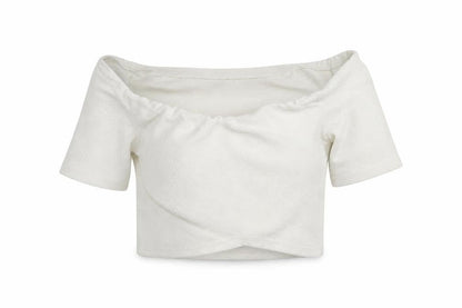 Front view of Atmosphere women’s white basic t-shirt, size UK 12