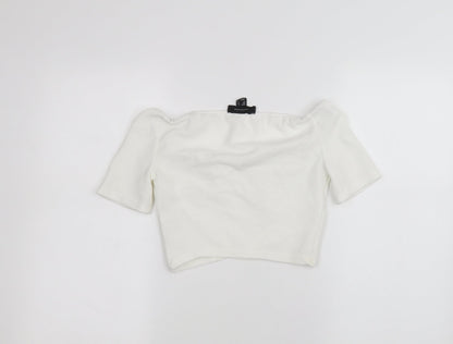 Back view of Atmosphere women’s white basic t-shirt, size UK 12