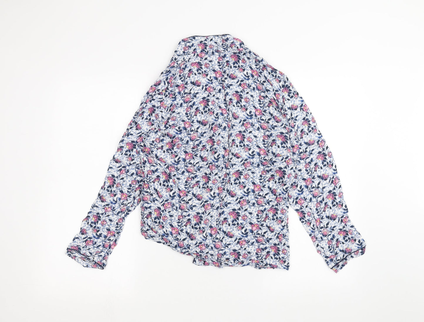 NEXT Womens White Floral  Basic Button-Up Size 12