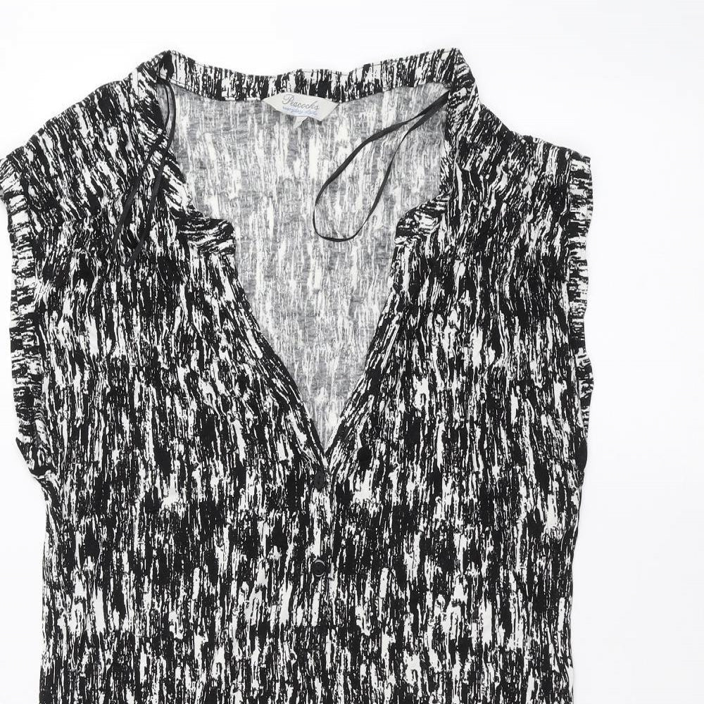 Peacocks Womens Black   Basic T-Shirt Size 16