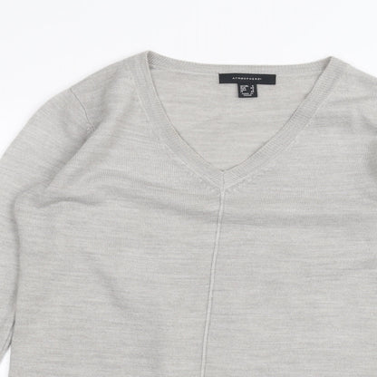 Close-up detail of Atmosphere women’s grey basic t-shirt, size UK 6