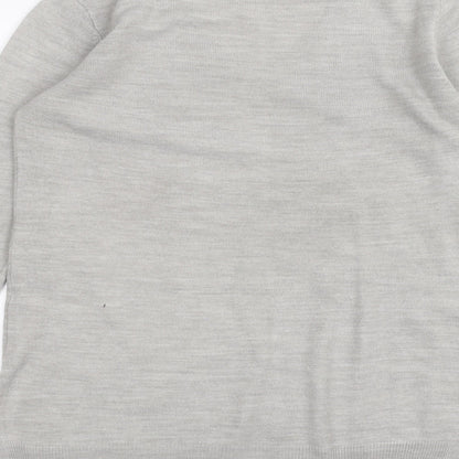 Brand and care label for Atmosphere women’s grey basic t-shirt, size UK 6
