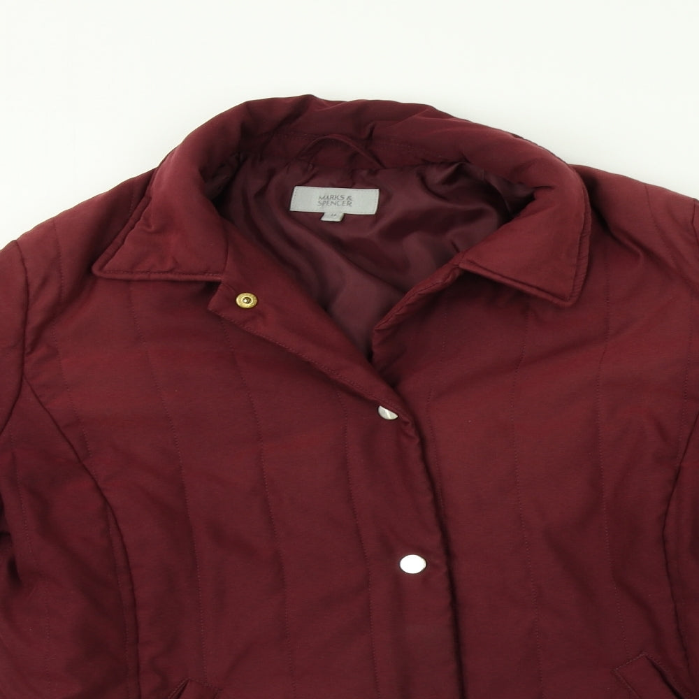 Marks and Womens Purple    Coat Size 14