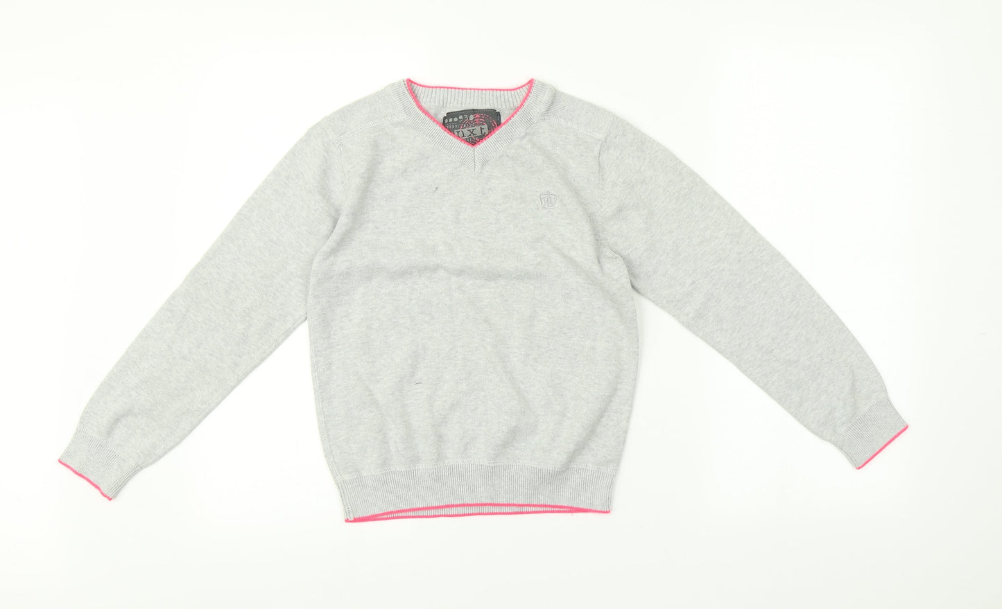 NEXT Girls Grey Striped   Jumper Size 9 Years