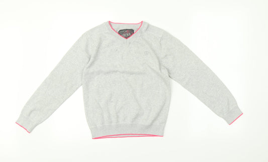 NEXT Girls Grey Striped   Jumper Size 9 Years