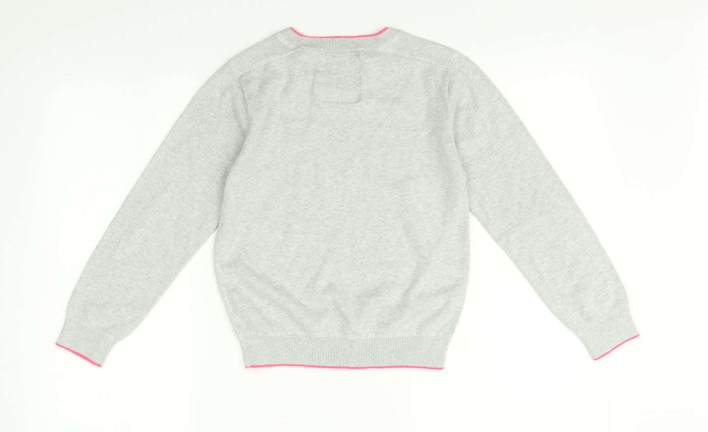 NEXT Girls Grey Striped   Jumper Size 9 Years
