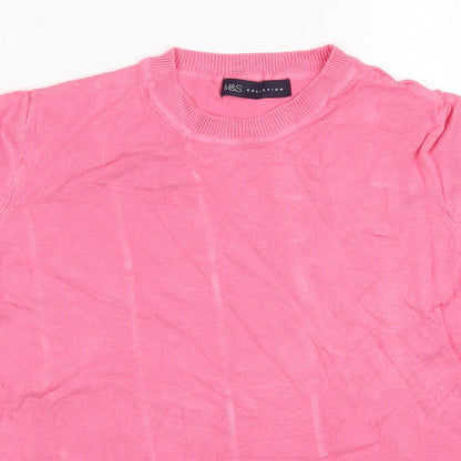 Marks & Spencer Womens Pink   Basic T-Shirt Size 8