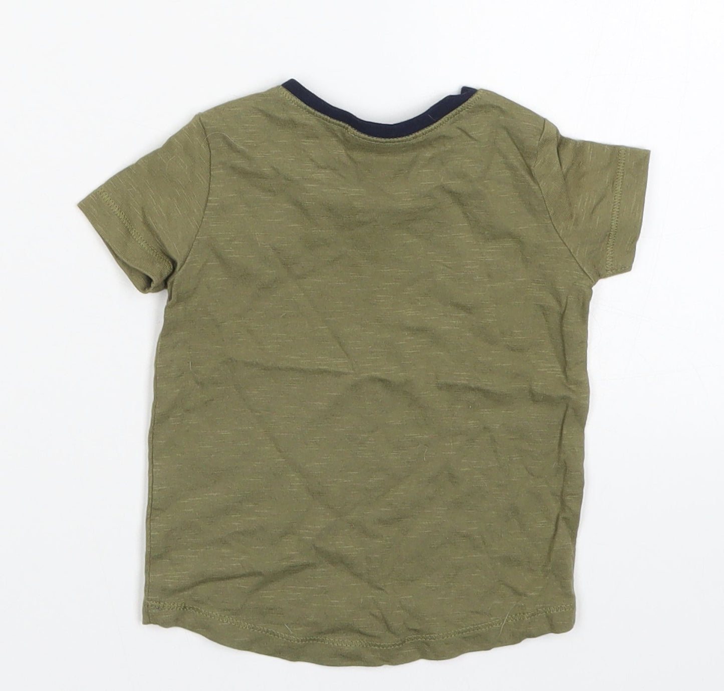 Mext Boys Green   Basic T-Shirt Size 3-6 Months  - The World is Calling Lets Go