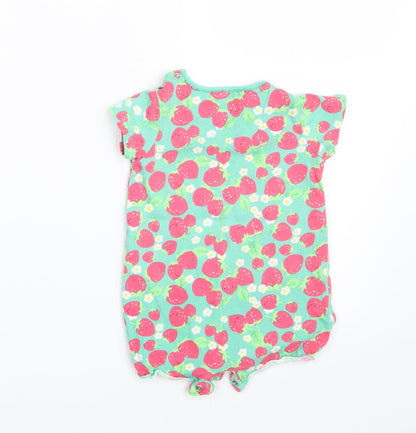 Back view of Next girls’ green floral pullover t-shirt, size 3-6, months